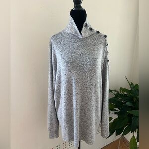 Kenzie Women’s High Neck Button Seeater - Size Medium